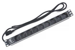 Блок розеток для 19" шкафов, горизонтальный, 9 розеток, 10A Cabeus PDU-9P-2IEC без выключателя, шнур 2 м, вилка IEC 320 C14