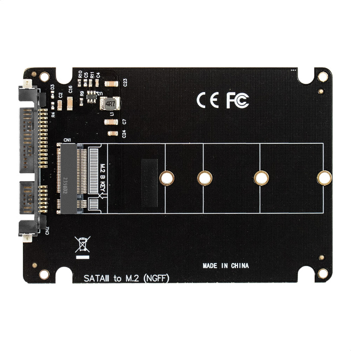 Переходник ExeGate EXE-527 (M.2 B key -> 2.5" SATA, для установки SSD M.2 в отсек 2.5") EX283708RUS
