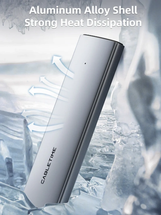 Внешний корпус USB-C CABLETIME CB32G (CT-SSD03-AG) USB 3.1 TYPE-C для NVME M.2 SSD PCIE CENGUE