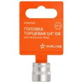 Головка торцевая шестигранная 14 мм, 1/4"DR, пластиковый подвес Airline ATAP047