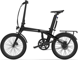 ADO Air Carbon черный Складной городской электровелосипед, колеса 20"x 1,75", двигатель 350 Вт, 35 Нм, аккумулятор в подседельном штифте 36 В, 9,6 Ач 345,6 Втч, датчик крутящего момента, скорость 30 км/ч, пробег 50 км, амортизационная вилка, ременной прив