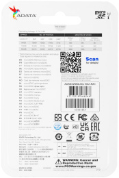 Карта памяти microSDXC UHS-I U1 A-Data Premier 256 ГБ, 100 МБ/с, 10X, Class 10, AUSDX256GUICL10A1-RA1, 1 шт., переходник SD