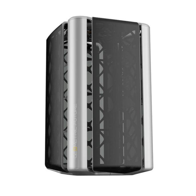 Корпус ПК без блока питания Case Geometric Future Model 2 The Ark, Mini-Tower, TG, no fans, 3xUSB-A 3.0, 1xUSB 3.2 Type-C, mATX, mITX Gray