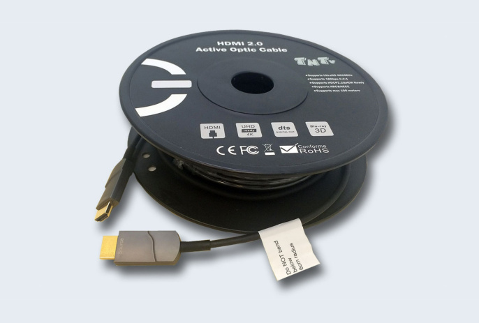 TNTV AOC-H2.0-25 Шнур, мониторный, HDMI, версия 2.0, Male-Male, сборный, 25 метр., черный, технология AOC