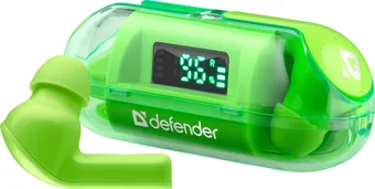 Беспроводная гарнитура Defender Twins 916 зеленый, TWS, Bluetooth,63917