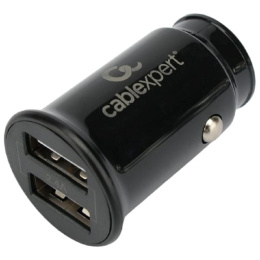 Cablexpert Автомобильное зарядное устройство 12Вт, 2.4А, 2xUSB, черный, пакет MP3A-UC-CAR21