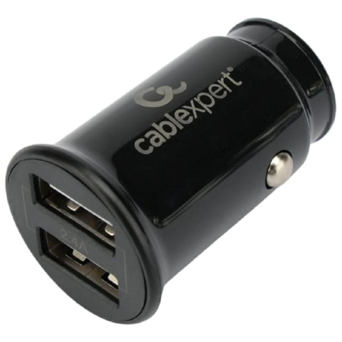 Cablexpert Автомобильное зарядное устройство 12Вт, 2.4А, 2xUSB, черный, пакет MP3A-UC-CAR21