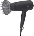 Фен Philips, мощность 1600 Вт, 3 скорости, холодный вохдух, 2 насадки, диффузор, цвет черный
