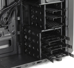 Корпус Thermaltake Versa H25 (CA-1C2-00M1NN-00) (материал: сталь SPCC, 1хUSB3.0, 1хUSB2.0, Audio, без БП, 2х5.25", 3х3.5"/2.2", 3х2.5", 7 слотов расширения, ATX, длина видеокарты: 315 мм, высота кулера: 155 мм, воздушное охлаждение: спереди 2х120мм, сзади