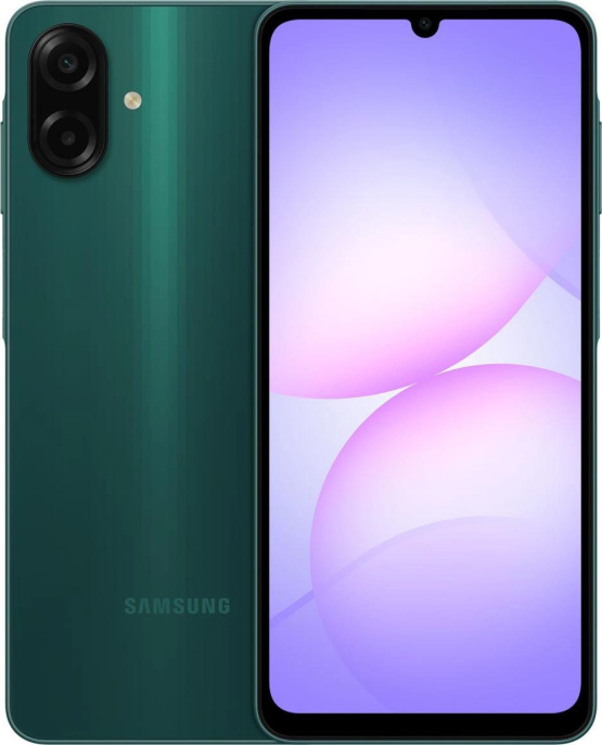 Смартфон Samsung SM-A075F Galaxy A07 64Gb 4Gb зеленый моноблок 3G 4G 2Sim 6.7" 720x1600 Android 15 50Mpix 802.11 a/b/g/n/ac GPS GSM900/1800 GSM1900 Protect microSD max2048Gb (SM-A075FZGDMEA)