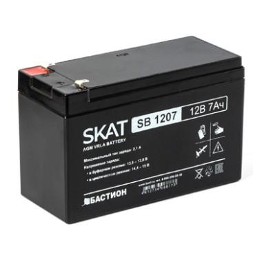 БАСТИОН SKAT SB 1207 АКБ свинцово-кислотная тип AGM 12V 7Ач I зар.2,1 А, ножевые клеммы F1, гарантия - 18 месяцев 2533