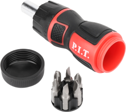 Набор бит P.I.T. HSDR04-0007 7 предметов рукоятка с трещоткой, биты 6 шт., блистер