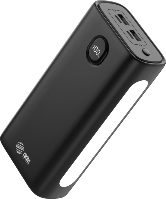 Внешний аккумулятор (Power Bank) Cactus CS-PBFSJA-30000,  30000мAч,  черный