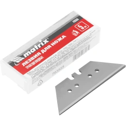 Лезвия трапециевидные, прямые для ножей 78924, 78900, 78964, 78967 18 мм; 5 шт. MATRIX 793555