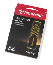 Накопитель SSD 500GB Transcend MTE240S, 3D TLC NAND, M.2 2280, NVME Gen4x4, Графеновый Радиатор TS500GMTE240S