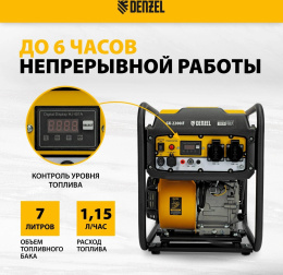 Генератор Denzel GK-2200iF 2.2кВт