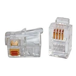 Gembird коннектор телефонный RJ11/RJ9 4P4C, 3m" 100 шт. MP-4p4c MP-4p4c/100