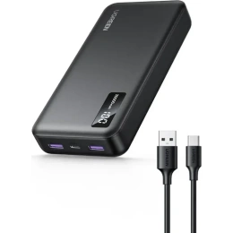 Внешний аккумулятор UGREEN PB312 95424B 20W Two-way USB-A&USB-C Fast Charging 20000mAh Power Bank CCC. Цвет: черный