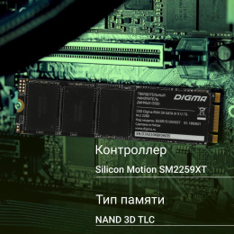Накопитель SSD Digma SATA-III 512GB DGSR1512GS93T Run S9 M.2 2280