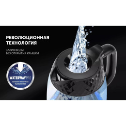 Чайник электрический Polaris PWK 1809CGL 1.8л. 2200Вт черный корпус: стекло/пластик