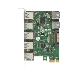 Контроллер ExeGate EXE-317 (PCI-E x1 v2.0, 5*USB3.0 ext. + 2*USB3.0 int., разъем доп.питания, VIA Labs Chipset VL805) EX283717RUS