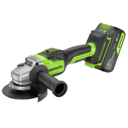 Greenworks GD24AG 24В Угловая шлифовальная машина акк, б/щет, 125 мм, 10500 об/мин,1х4Ач,ЗУ,кор [3200207CUB]