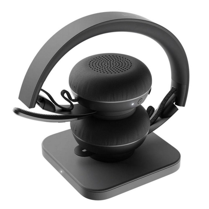 Гарнитура Logitech Zone Teams,  для компьютера, накладные,  Bluetooth, черный [981-000854]