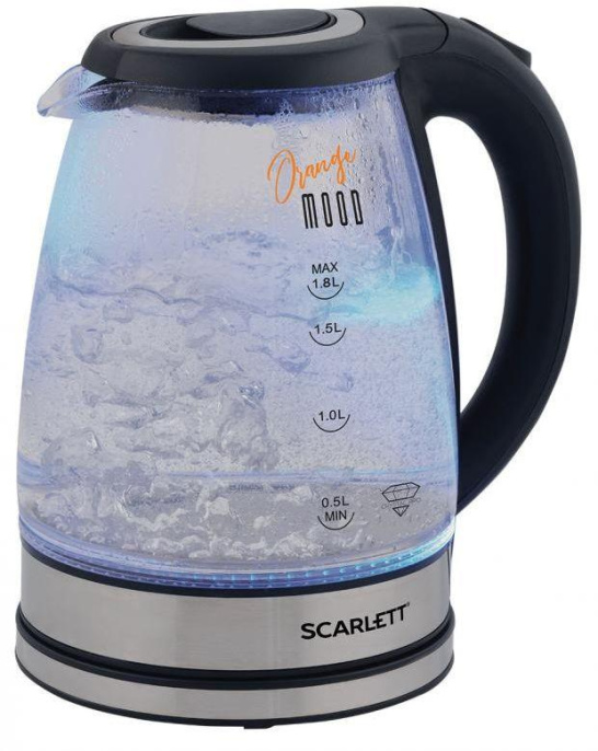 Чайник электрический Scarlett SC-EK27G36, 1.8л, стекло/пластик