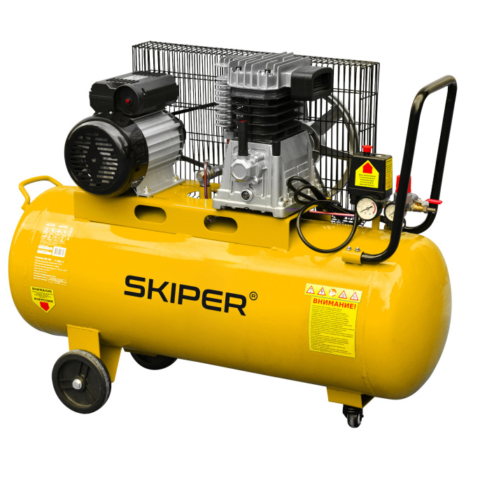 Воздушный компрессор SKIPER IBL3100 до 395л/мин, 8атм, 100л, 230В, 2.2кВт, итальянский тип (SIBL3100.00)