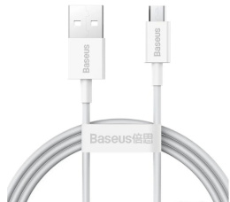 Кабель Baseus CAMYS-02 Superior Series Fast Charging Data Cable USB to Micro USB 2A силиконовый 1m White