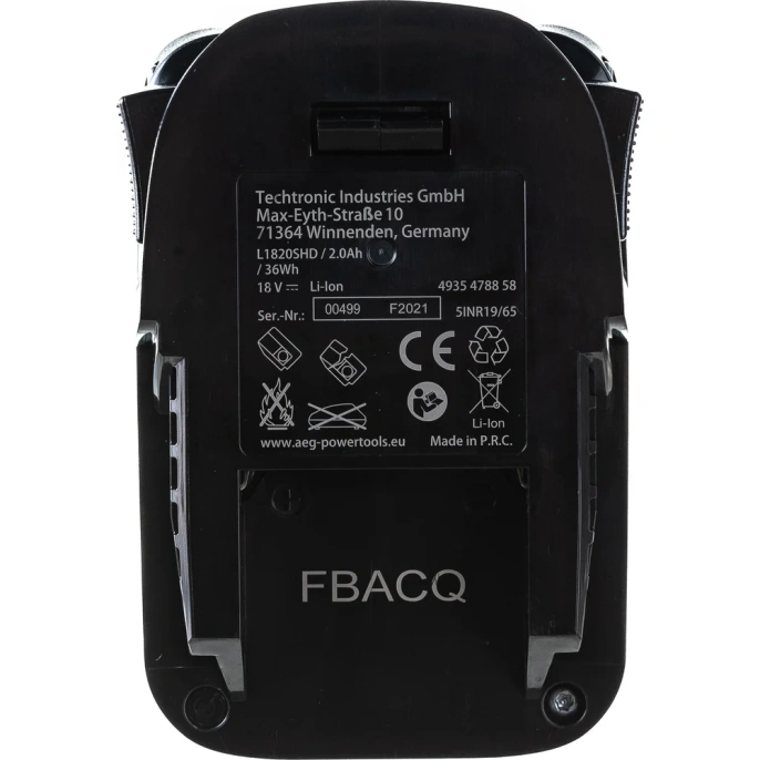 Аккумулятор L1820SHD (18 В; 2 Ач; Li-Ion) AEG 4935478858