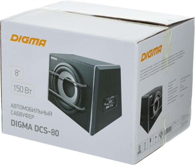Сабвуфер автомобильный DIGMA DCS-80, активный