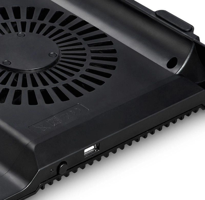 Подставка для ноутбука DeepCool N8, 17", 380х278х55 мм, 3хUSB, вентиляторы 2 х 140 мм, 1244г, черный [dp-n24n-n8bk]