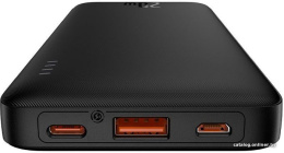 Портативное зарядное устройство Baseus Airpow PPQD090001 Fast Charge Power Bank 10000mAh 20W Black With Cable USB to Type-C 30cm ультратонкий, компактный, быстрая зарядка, двойной вход