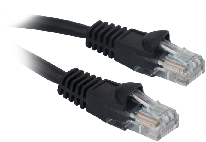 Патч-корд Buro литой molded , UTP, кат.5E, 2м, 4 пары, 26AWG, алюминий омедненный, многожильный, черный