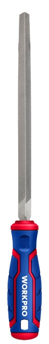 Напильник WorkPro WP251007 200мм (трехгранный, материал T12, противоскользящая трехцветная ручка)