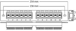 Cabeus PL-12-Cat.5e 10"-Dual IDC Патч-панель 10", установочный размер 236 мм, 12 портов RJ-45, категория 5e, Dual IDC
