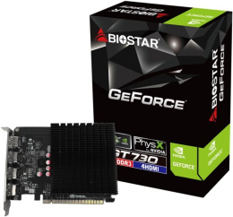 Видеокарта Biostar GT 730 4GB GDDR3 (VN7313TG46) (GeForce GT 730, PCI Express x8 2.0, 4GB GDDR3, 128bit, 902MHz, 384sp, 4хHDMI, PSU 200W, 1 Slot)