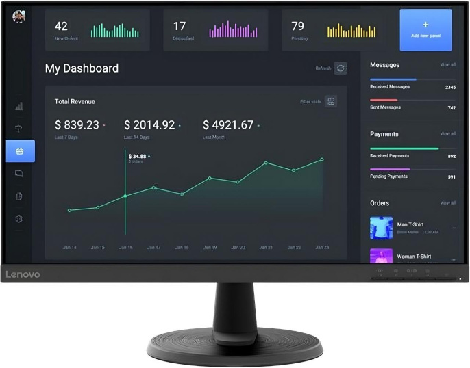 Монитор Lenovo 23.8" ThinkVision C24-40 черный VA 4ms 16:9 HDMI матовая 250cd 178гр/178гр 1920x1080 75Hz FreeSync VGA FHD 3.3кг 63DCKAT6IS