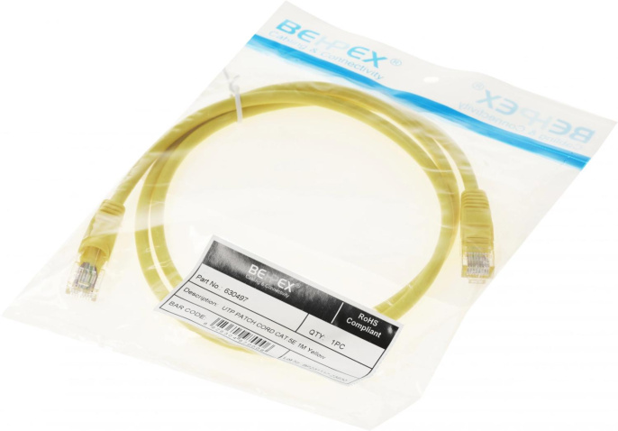 Патч-корд cat.5E molded 1м желтый RJ-45 m -RJ-45 m упак.:1шт LANMASTER