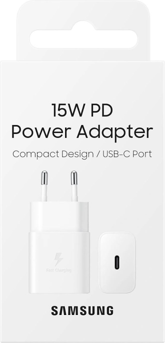 Сетевое зарядное устройство Samsung EP-T1510N,  USB-C, 15Вт, 2A, белый [ep-t1510nwegeu]