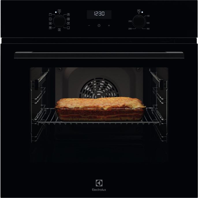 Духовой шкаф электрический Electrolux EOF5C50BZ, 65л, дверца с 2 стеклами, черный