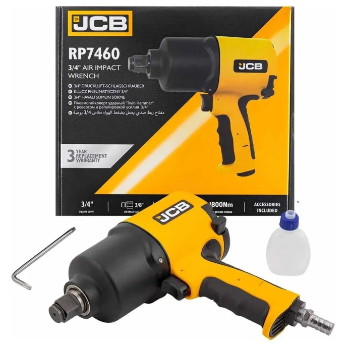 Пневмогайковерт ударный JCB "Twin Hammer" 3/4" с реверсом JCB-RP7460 58329