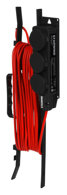 Удлинитель силовой StarWind ST-PS3.10/B-16, розеток 3шт, 3x0.75 кв.мм, 16A, 10м, ПВС, рамка пластиковая, оранжевый