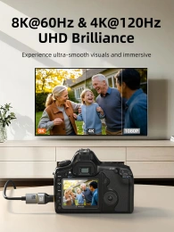 Адаптер CABLETIME CP45G (CT-CHF8K-AG) 8K Mini HDMI/HDMI «папа-мама» - алюминий + корпус из ПВХ