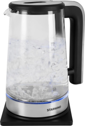 Чайник электрический Starwind SKG4043 2.2л. 1800Вт черный/серебристый корпус: стекло