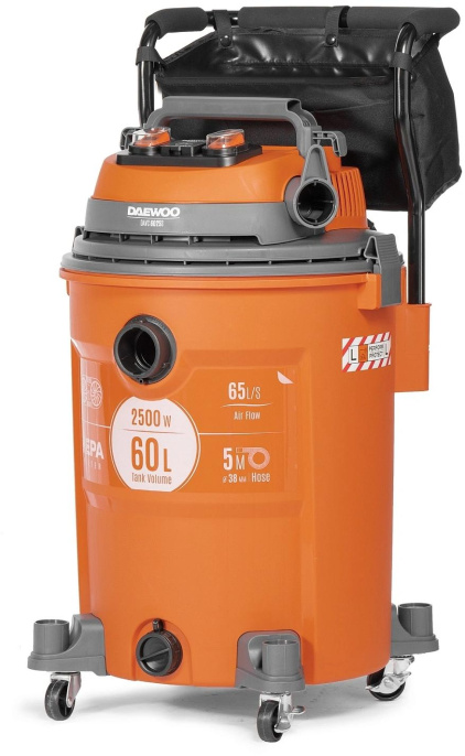Строительный пылесос Daewoo DAVC 2000S 1500Вт уборка: сухая/сбор воды/выдув оранжевый