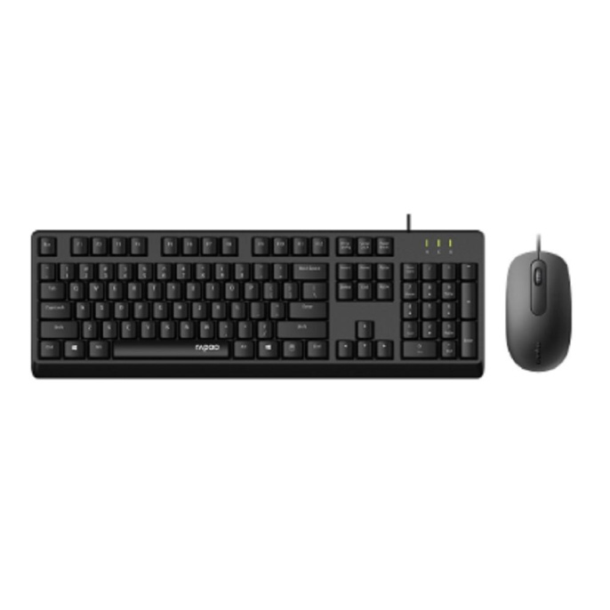 Клавиатура + мышь Rapoo X130PRO клав:черный мышь:черный, 1.5м, доп. защита от влаги X130PRO BL