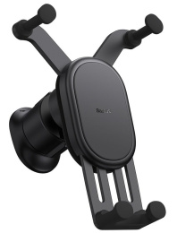 Автомобильный держатель с беспроводной зарядкой Baseus SUWX030001 Stable Gravitational Wireless Charging Car Mount Pro 15W (крепление в воздуховод) Black (с противоскользящими силиконовыми накладками, управление одной рукой, угол вращения 360 градусов; AB