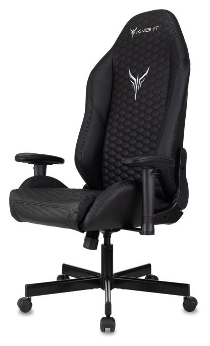 Кресло игровое KNIGHT Neon, на колесиках, эко.кожа, черный [knight neon carbon]